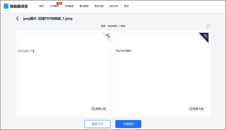 智能翻译官在线软件进行JPEG图片翻译步骤4
