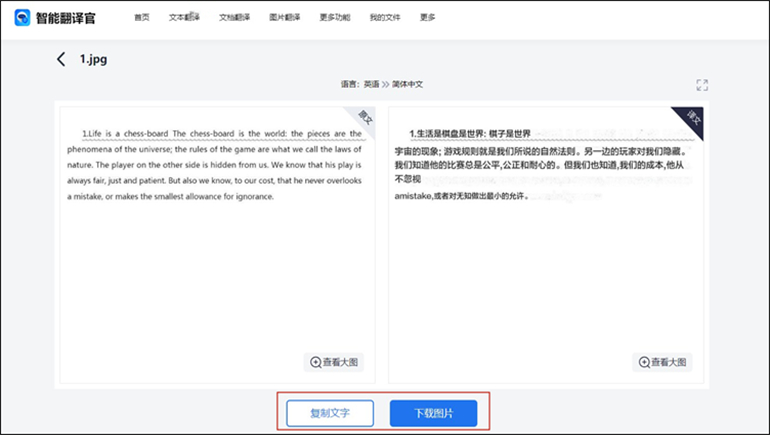 智能翻译官在线网站进行照片翻译中文步骤3